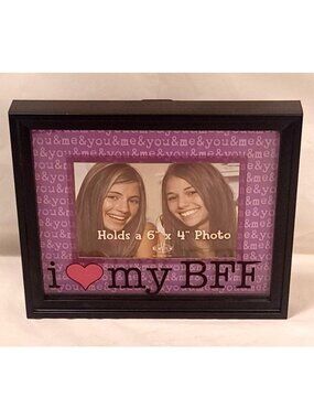 I Love My BFF 6"x 4" Photo Frame Black & Purple For Wall hanging or tabletop New